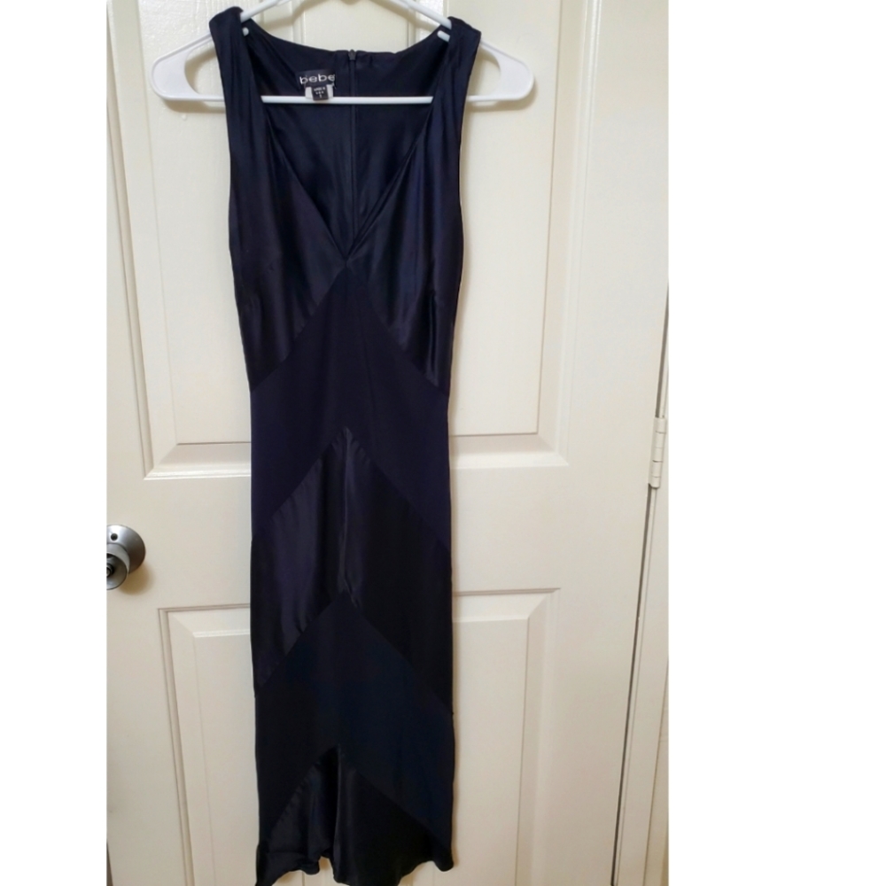 Bebe black satin dress